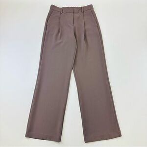 DKNY womens muted plum pleat front crepe trouser pant Size 4 professional office